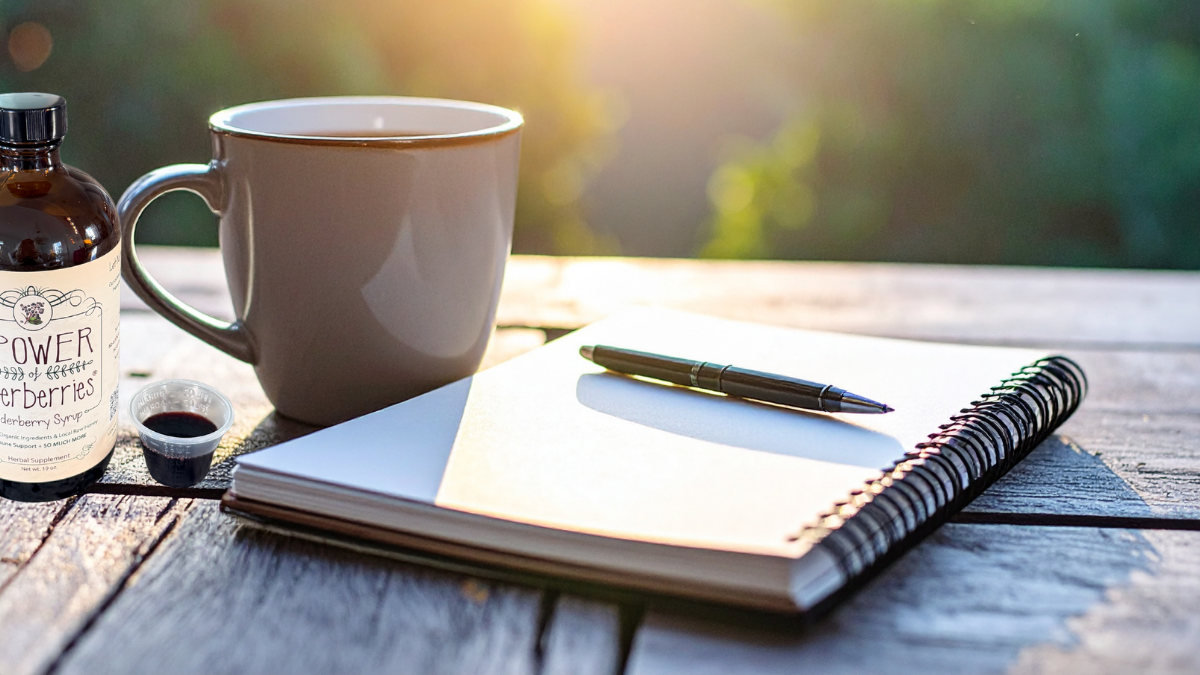 Daily elderberry syrup wellness routine with handcrafted elderberry formula