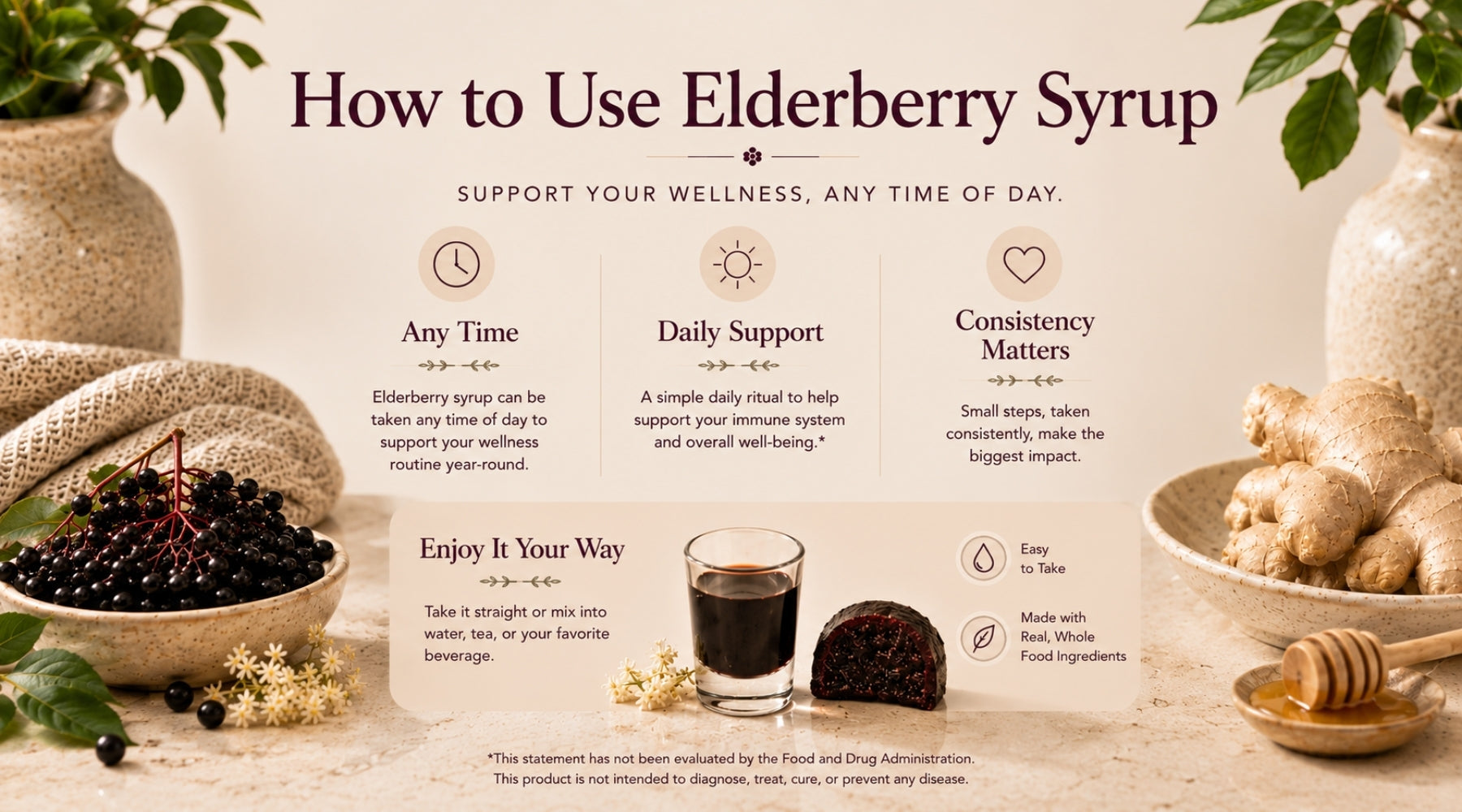 How to use elderberry syrup to support whole-body daily wellness.