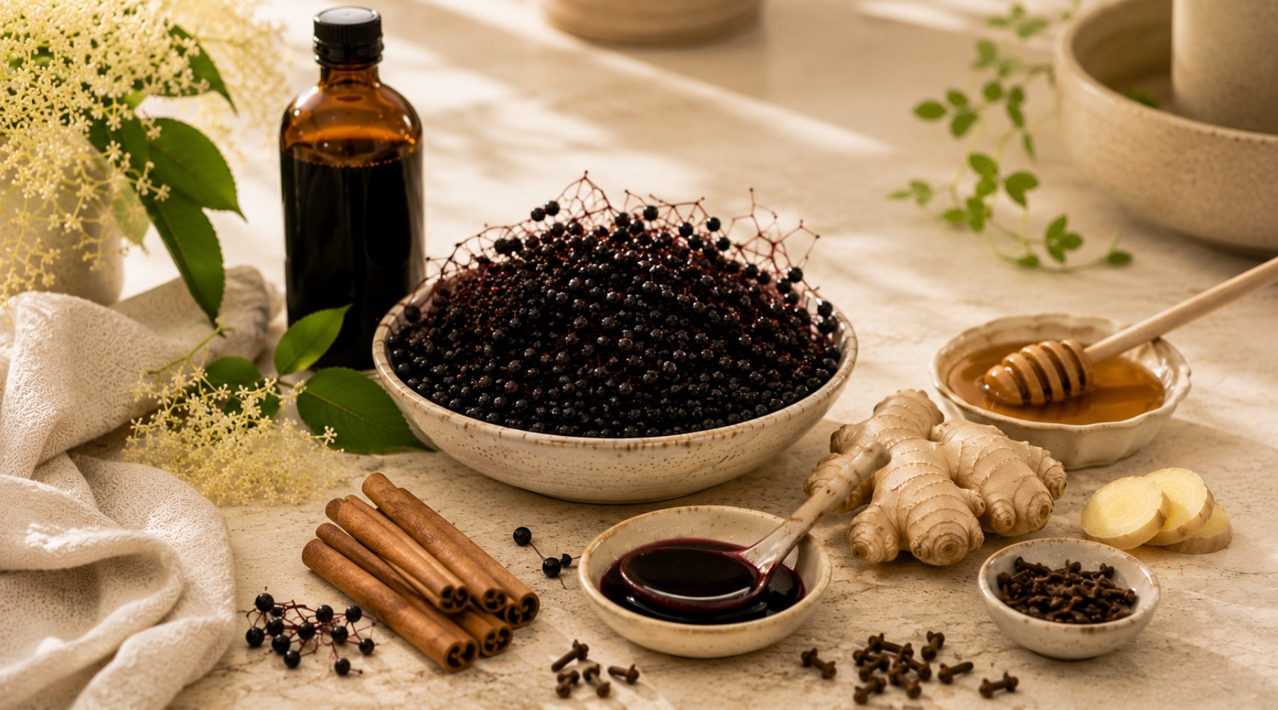 Whole organic spices and herbs sets The POWER of Elderberries apart.