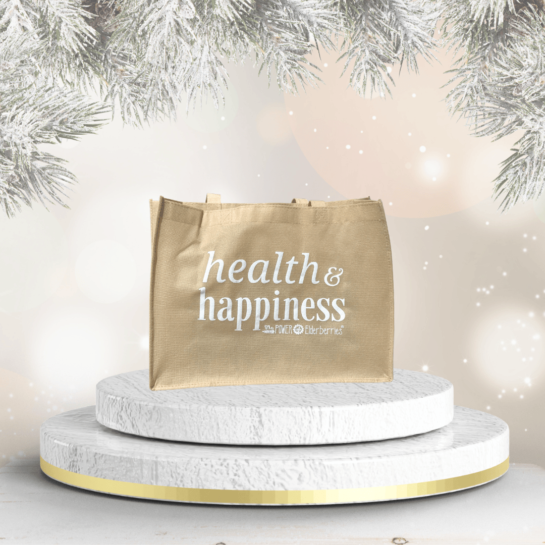 Show your love for The POWER of Elderberries in our Health & Happiness tote bag.