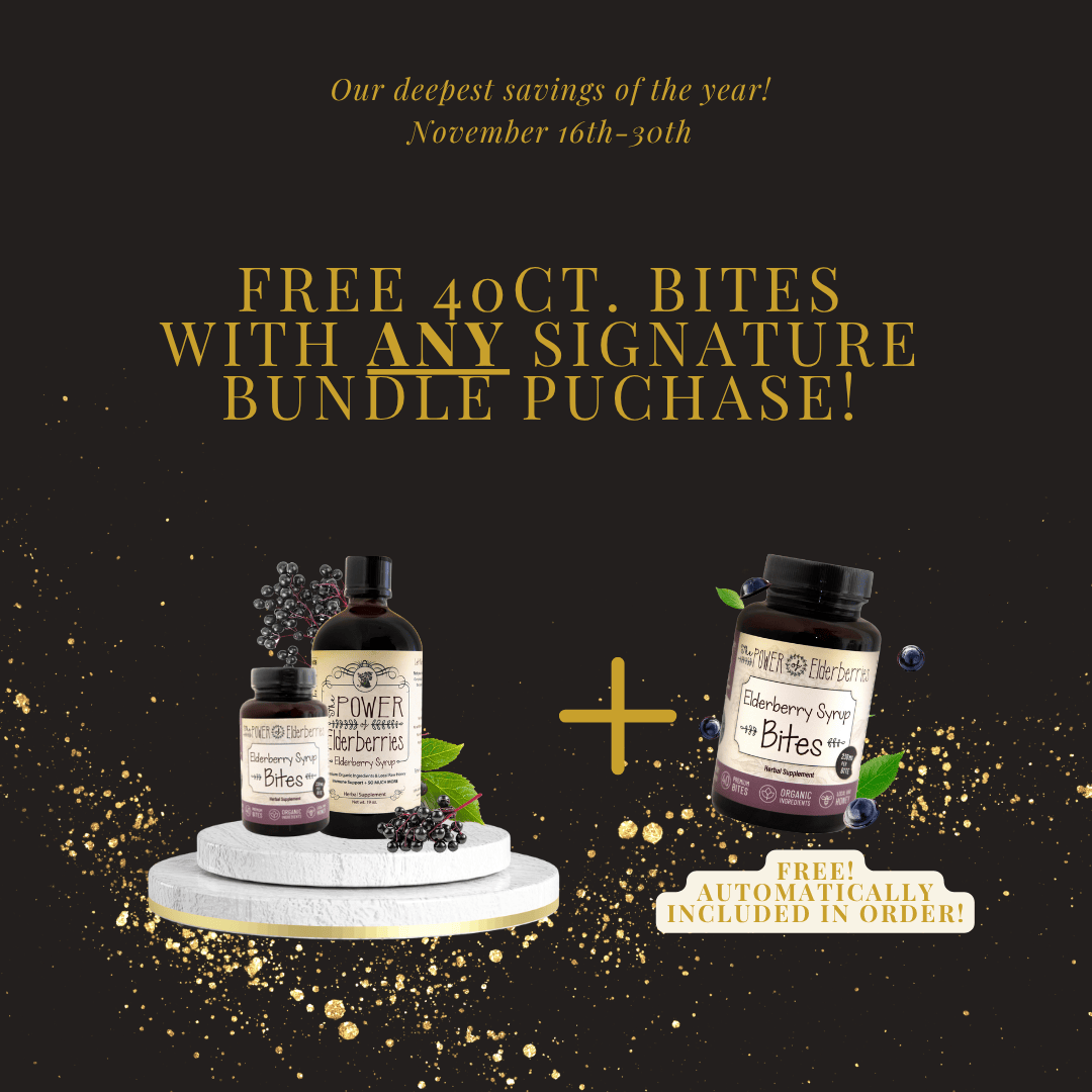 Black Friday Elderberry Syrup Essentials Bundle plus FREE 40ct Bites