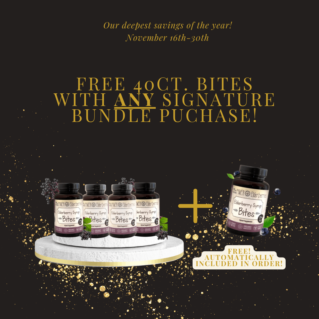 Black Friday Elderberry Syrup On The Go Plus Bundle plus FREE 40ct Bites