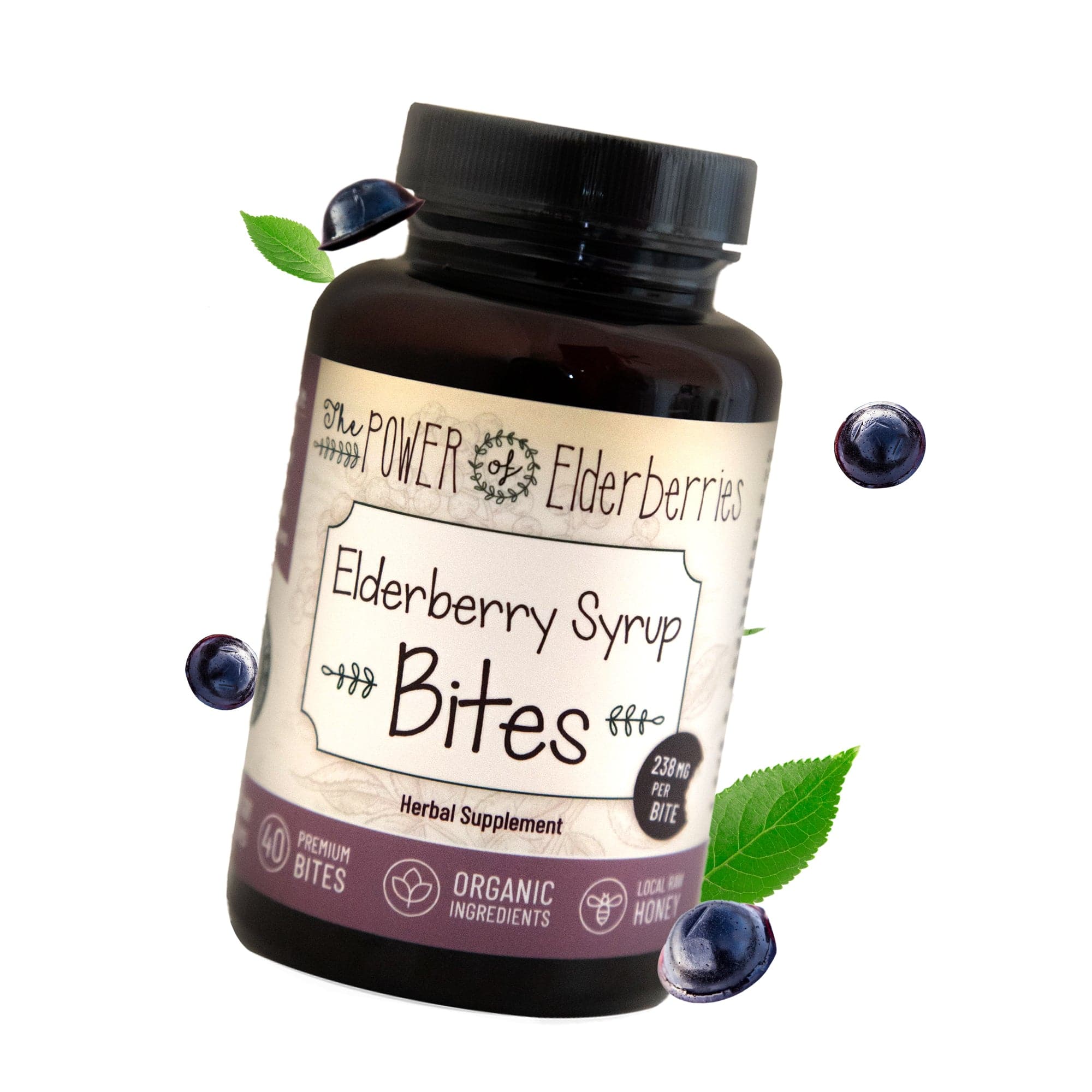 The POWER of Elderberries Elderberry Syrup Bites 40ct bottle