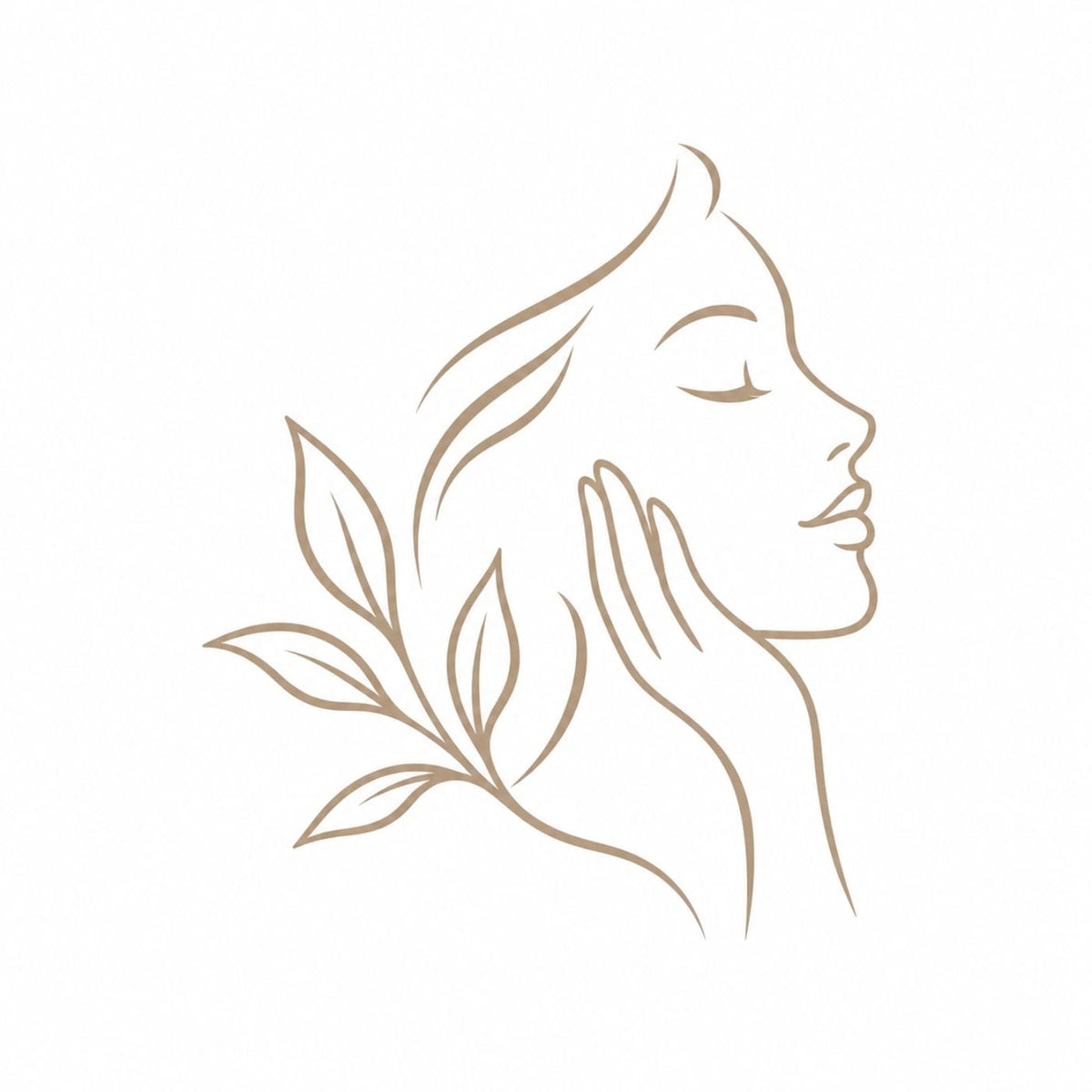 An icon silhouette image of a woman to represent caring for your skin.