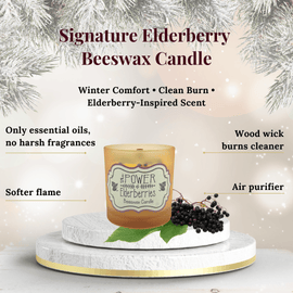 Elderberry Beeswax Candle – Handcrafted Aromatherapy Candle