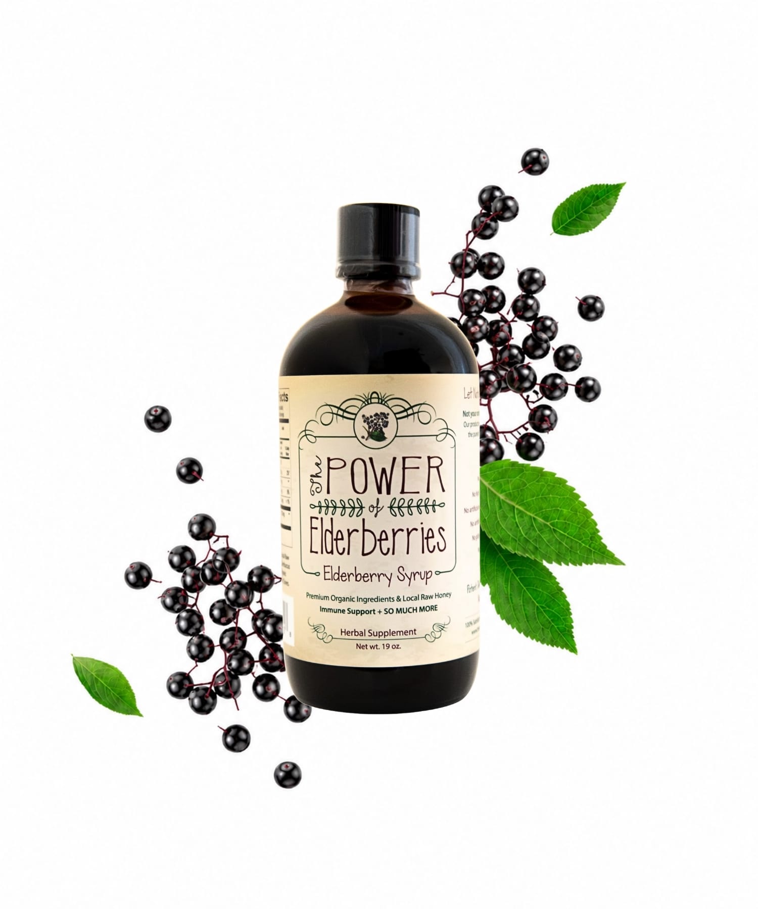 Fresh-made elderberry syrup with organic black elderberries, ginger root, cinnamon sticks, whole cloves and local raw honey.