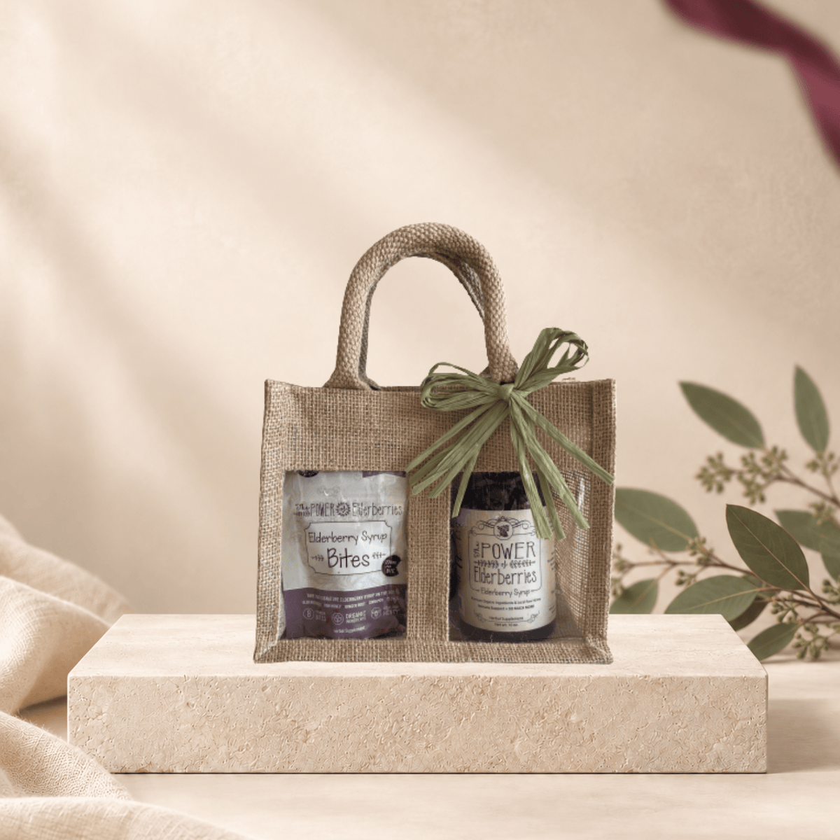 Two-window wellness gift bag available at The POWER of Elderberries Myrtle Beach Store.