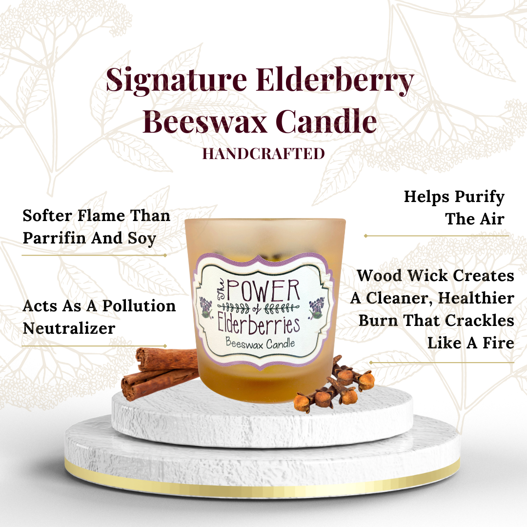 Signature Elderberry Beeswax Candle
