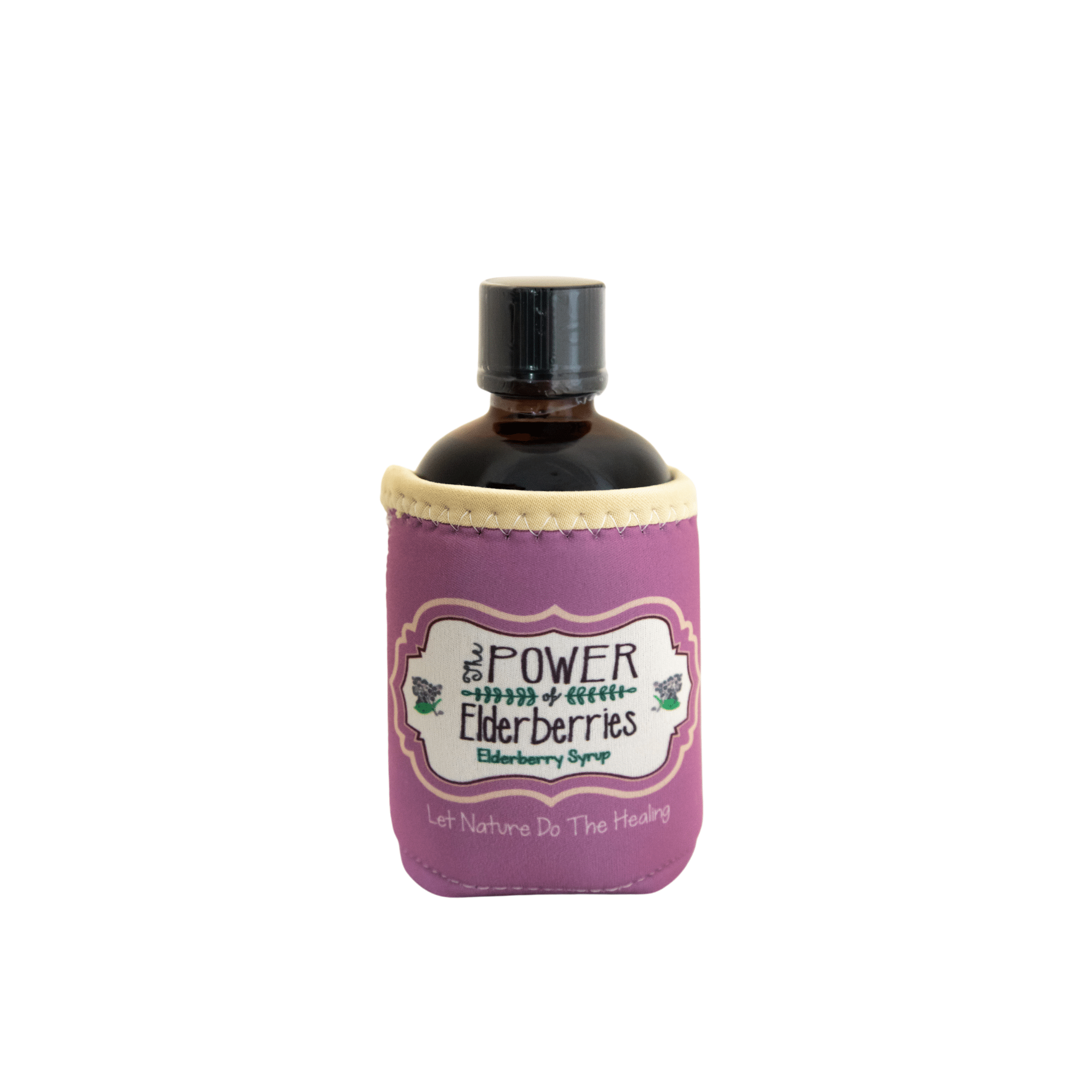 The POWER of Elderberries Freeze Sleeve Elderberry Syrup Bottle Insulator