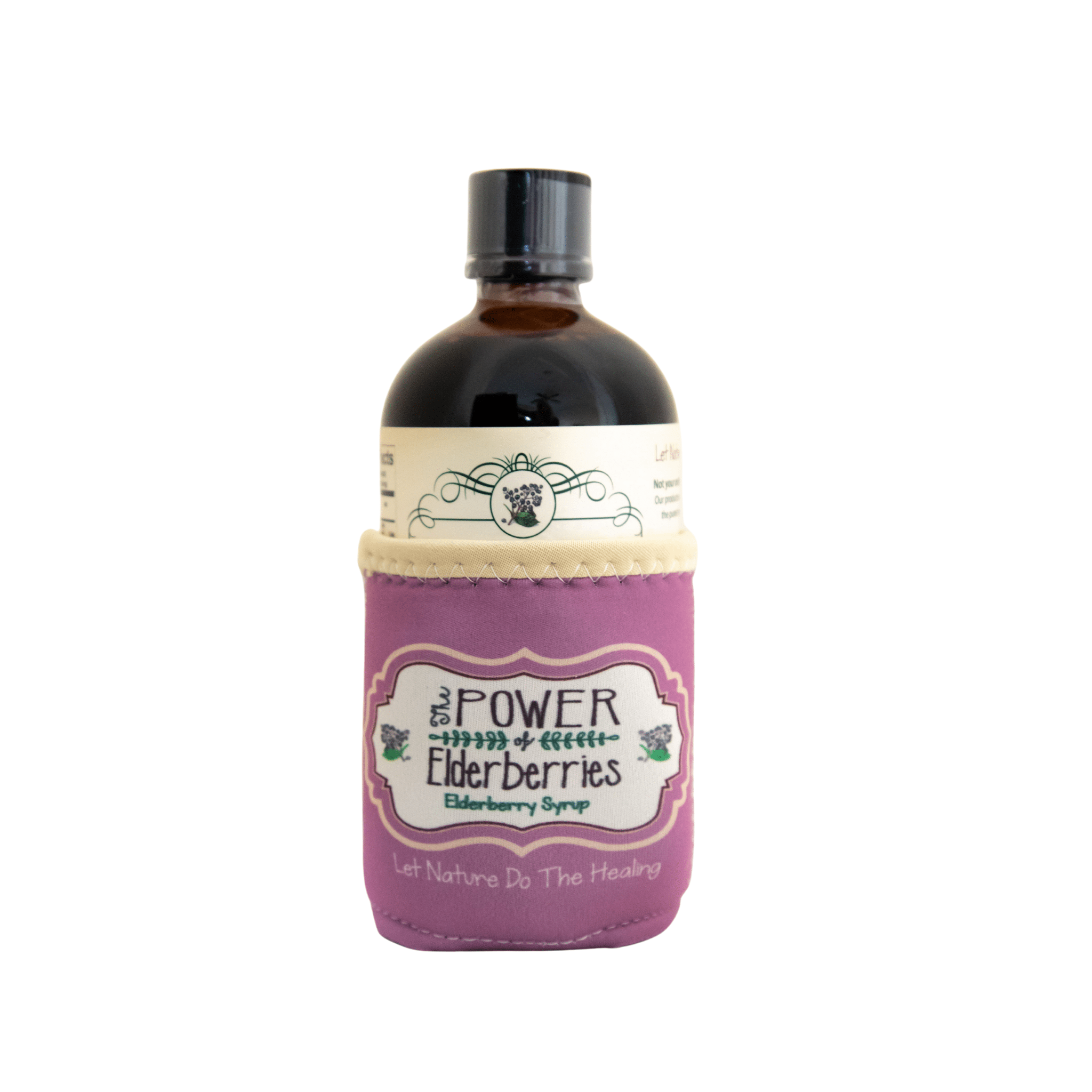 The POWER of Elderberries Freeze Sleeve Elderberry Syrup Bottle Insulator